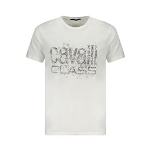 Cavalli Class White Cotton Men T-Shirt