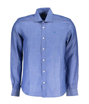 North Sails Blue Linen Men Shirt