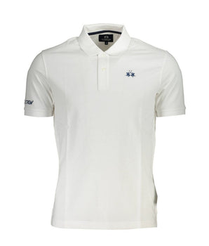 La Martina White Cotton Men Polo Shirt