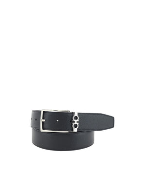 Ferragamo Black Calf Leather Bos Taurus Regular Belt