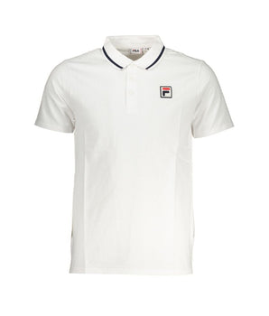 Fila Sleek White Cotton Polo with Contrast Accents