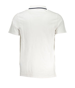 Fila Sleek White Cotton Polo with Contrast Accents