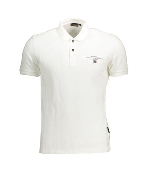 Napapijri White Cotton Men Polo Shirt