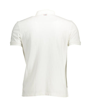 Napapijri White Cotton Men Polo Shirt