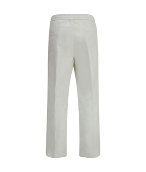 Brunello Cucinelli White Cotton Casual Pants
