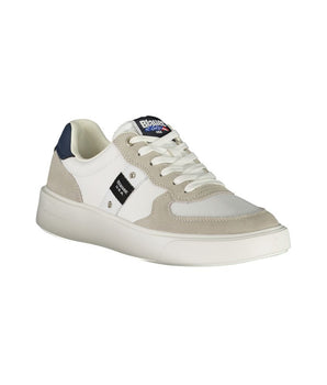 Blauer White Leather Men Sneaker