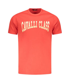Cavalli Class Red Cotton Men T-Shirt