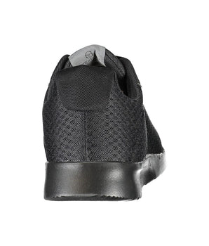 Sergio Tacchini Sleek Black Sneakers with Embroidered Detail