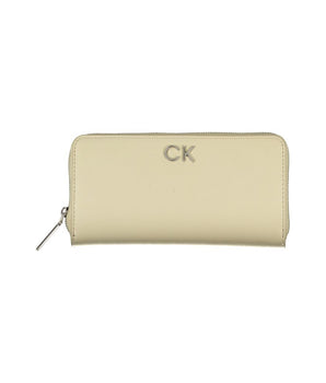 Calvin Klein Elegant Beige Zip Wallet with RFID Blocking