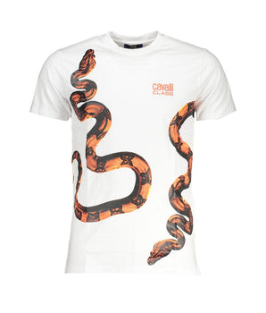 Cavalli Class White Cotton T-Shirt