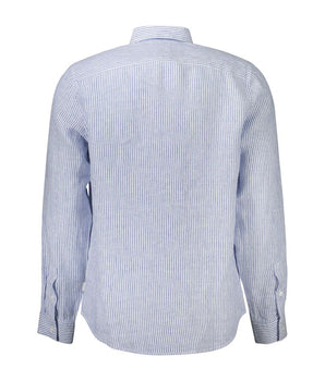 Guess Jeans Blue Linen Men Shirt