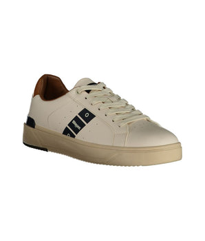 Blauer White Leather Men Sneaker