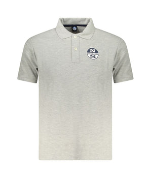 North Sails Gray Cotton Men Polo Shirt