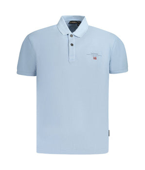 Napapijri Light Blue Cotton Men Polo Shirt
