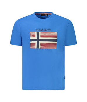 Napapijri Blue Cotton Men T-Shirt