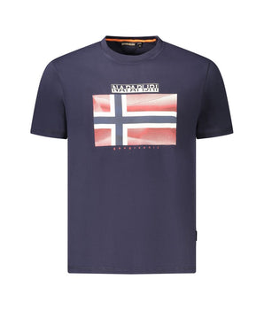 Napapijri Blue Cotton Men T-Shirt