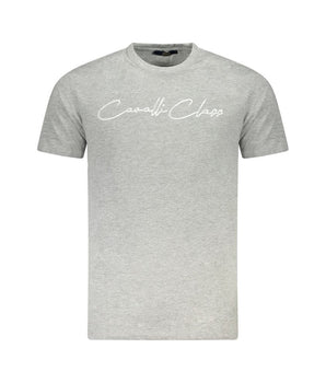 Cavalli Class Gray Cotton Men T-Shirt