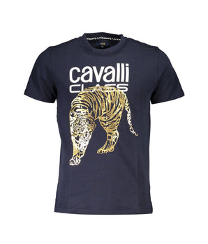 Cavalli Class Blue Cotton Men T-Shirt