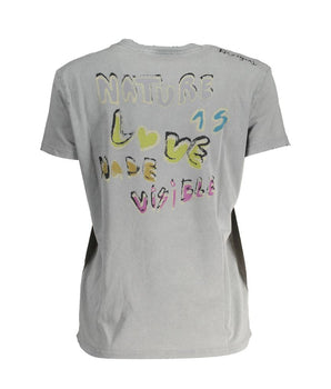 Desigual Gray Cotton Women T-Shirt