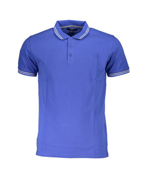 Cavalli Class Blue Cotton Men Polo Shirt