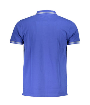 Cavalli Class Blue Cotton Men Polo Shirt