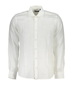 North Sails White Linen Men Shirt