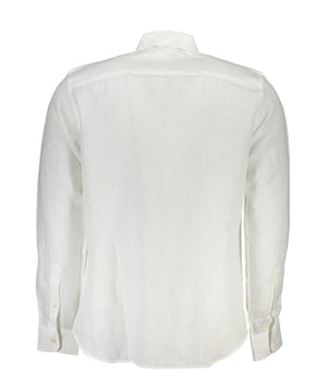 North Sails White Linen Men Shirt