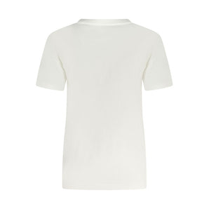 Converse White Cotton Women T-Shirt