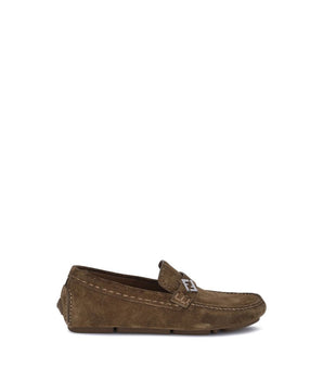 Fendi Brown Rubber Slip-On Loafers