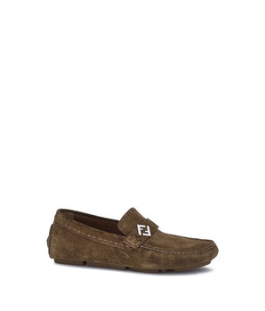Fendi Brown Rubber Slip-On Loafers