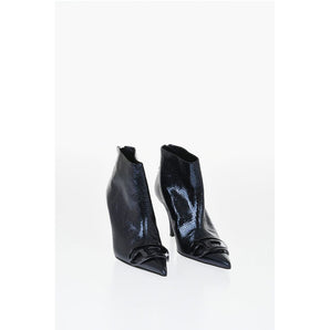 Diesel Snakeskin Effect Metallic Leather D-VENUS Ankle Boots Heel 8