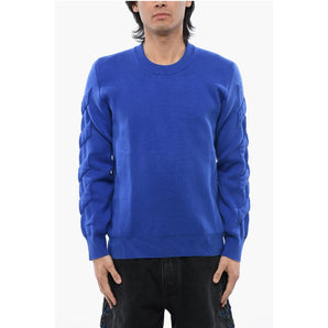 Off-White Crewneck Pullover With Embossed Details