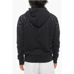 Off-White Brushed Cotton Hoodie With Jewels