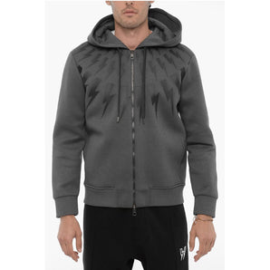 Neil Barrett Slim Fit Hoodie with Frontal Closure