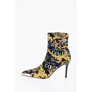 Versace JEANS COUTURE Baroque Printed Point Toe SCARLETT Sock Boots