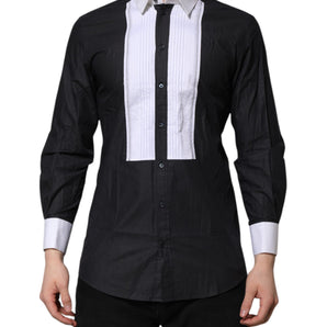 Dolce & Gabbana Black White GOLD Long Sleeves Formal Shirt
