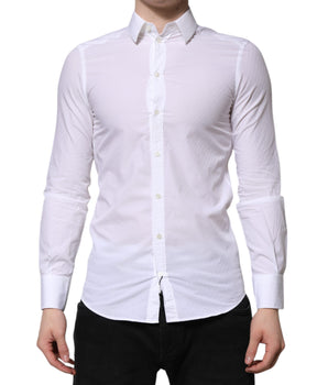 Camisa de vestir de manga larga MARTINI de algodón blanco de Dolce &amp; Gabbana