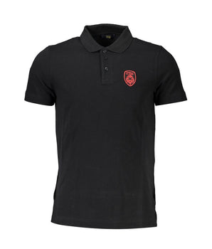 Cavalli Class Black Cotton Men Polo Shirt