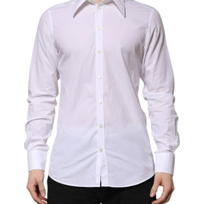 Dolce & Gabbana White Cotton Long Sleeves Dress Shirt
