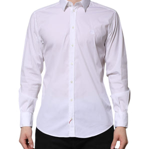 Dolce & Gabbana White Cotton MARTINI Long Sleeve Dress Shirt