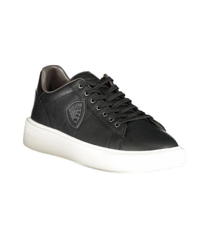 Blauer Black Leather Men Sneaker