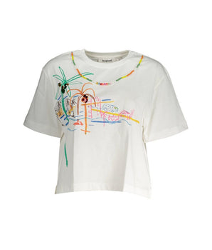 Desigual White Cotton Women T-Shirt