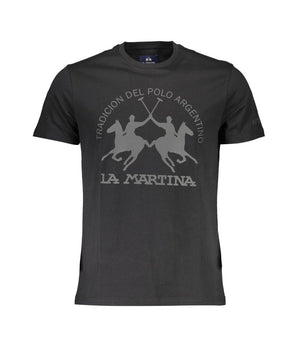 La Martina Black Cotton Men T-Shirt