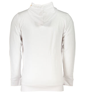 Cavalli Class White Cotton Men Sweatshirt with Hood