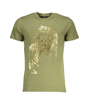 Cavalli Class Green Cotton T-Shirt