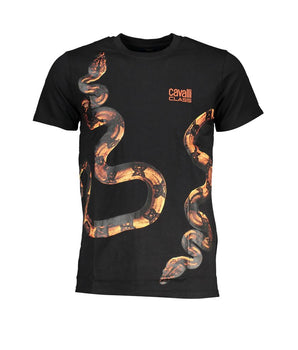 Cavalli Class Black Cotton T-Shirt