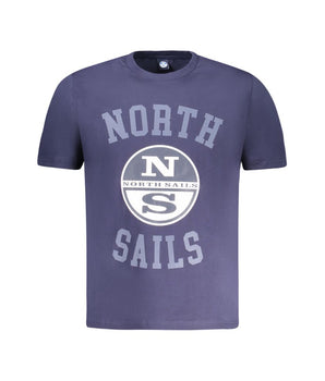 North Sails Blue Cotton Men T-Shirt