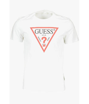 Guess Jeans White Cotton Men T-Shirt