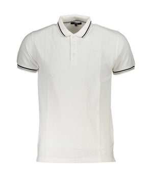 Cavalli Class White Cotton Men Polo Shirt