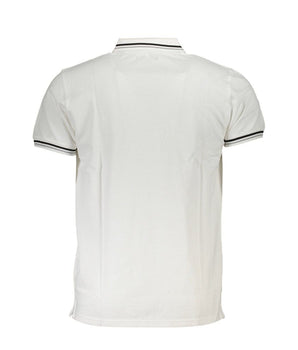 Cavalli Class White Cotton Men Polo Shirt